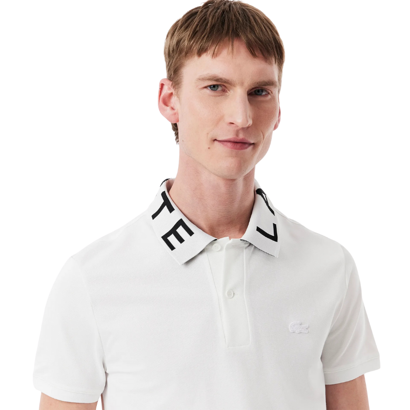 Lacoste Erkek Slim Fit Baskılı Beyaz Polo Tshırt