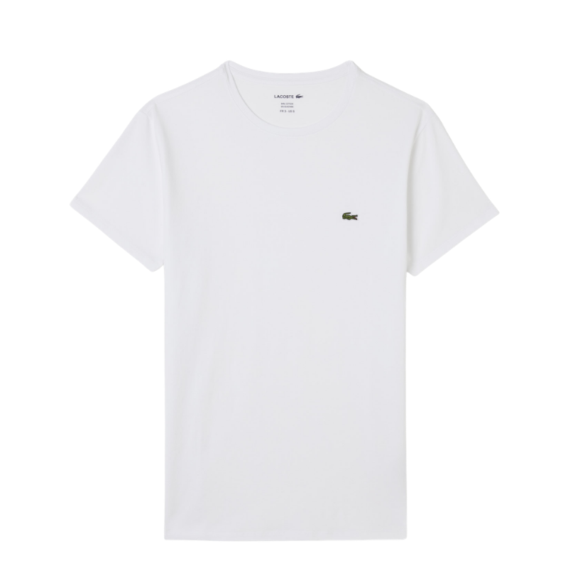 Lacoste Erkek Slim Fit Bisiklet Yaka Beyaz T-Shirt TH0998.001