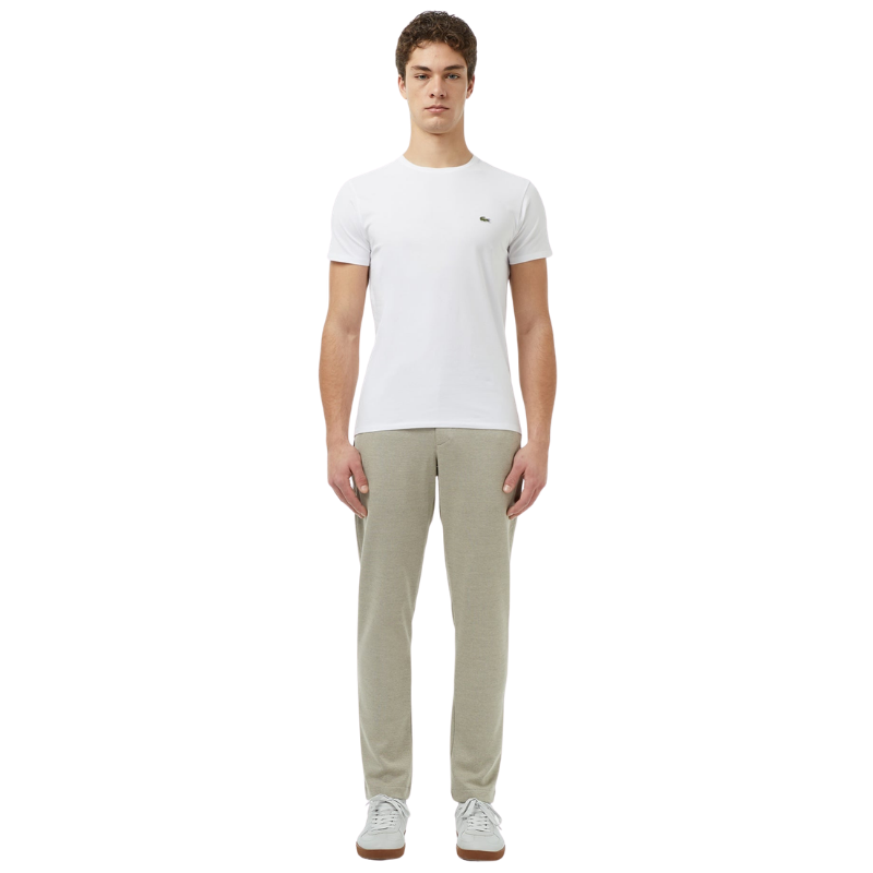 Lacoste Erkek Slim Fit Bisiklet Yaka Beyaz T-Shirt TH0998.001