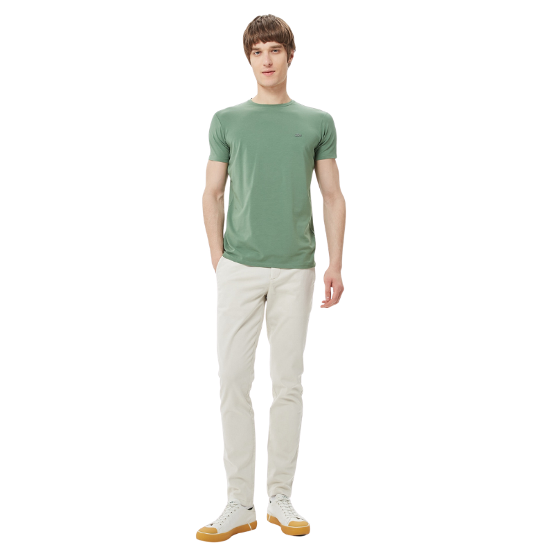 Lacoste Erkek Slim Fit Bisiklet Yaka Yeşil T-Shirt TH0998.98Y