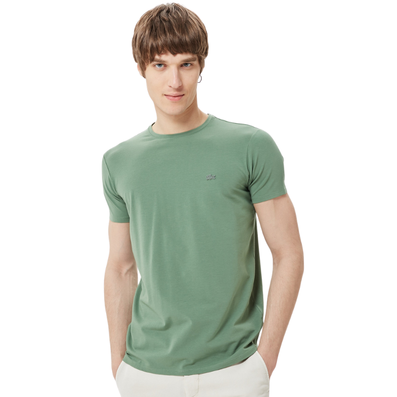 Lacoste Erkek Slim Fit Bisiklet Yaka Yeşil T-Shirt TH0998.98Y