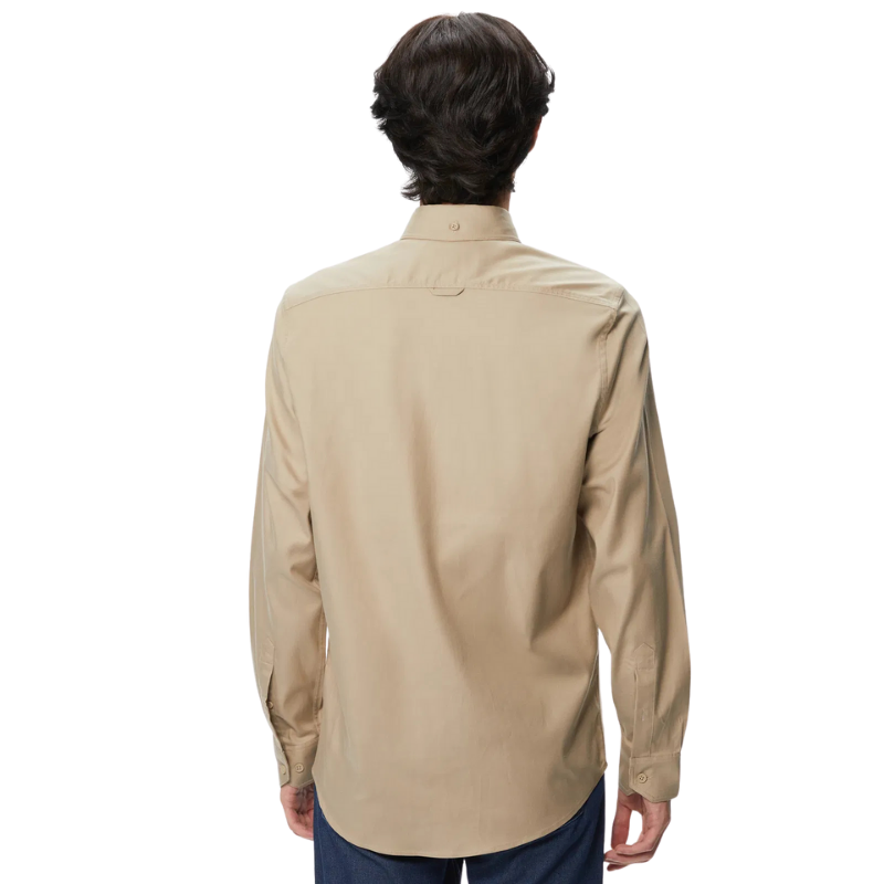 Lacoste Erkek Slim Fit Düğmeli Yaka Bej Gömlek CH2408 - 08K