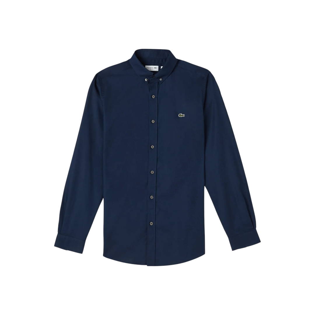 Lacoste Erkek Slim Fit Düğmeli Yaka Lacivert Gömlek CH0342.42L