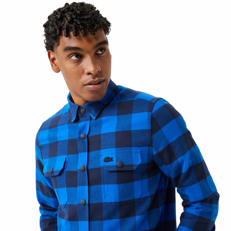 Lacoste Erkek Slim Fit Ekose Mavi Gömlek CH2311.11M