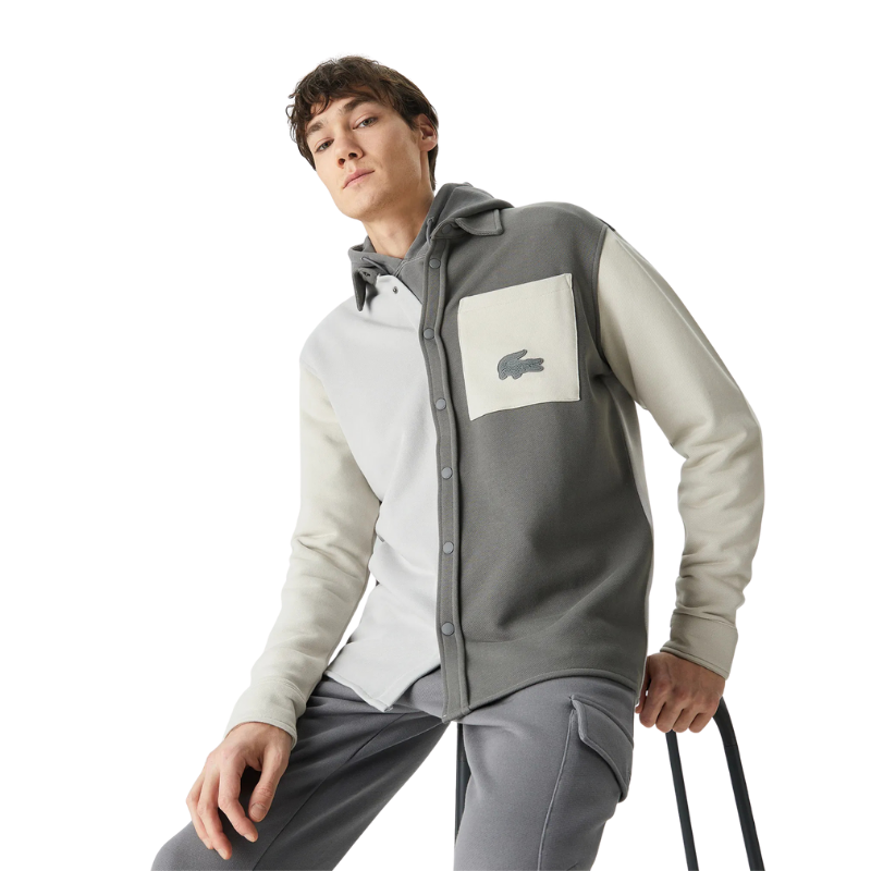 Lacoste House of SuperStep X Lacoste Erkek Gri/Bej Gömlek 
