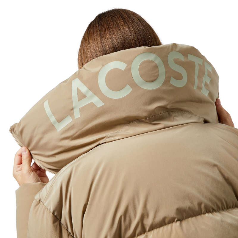 Lacoste Kadın Kapitone Bej Şişme Mont