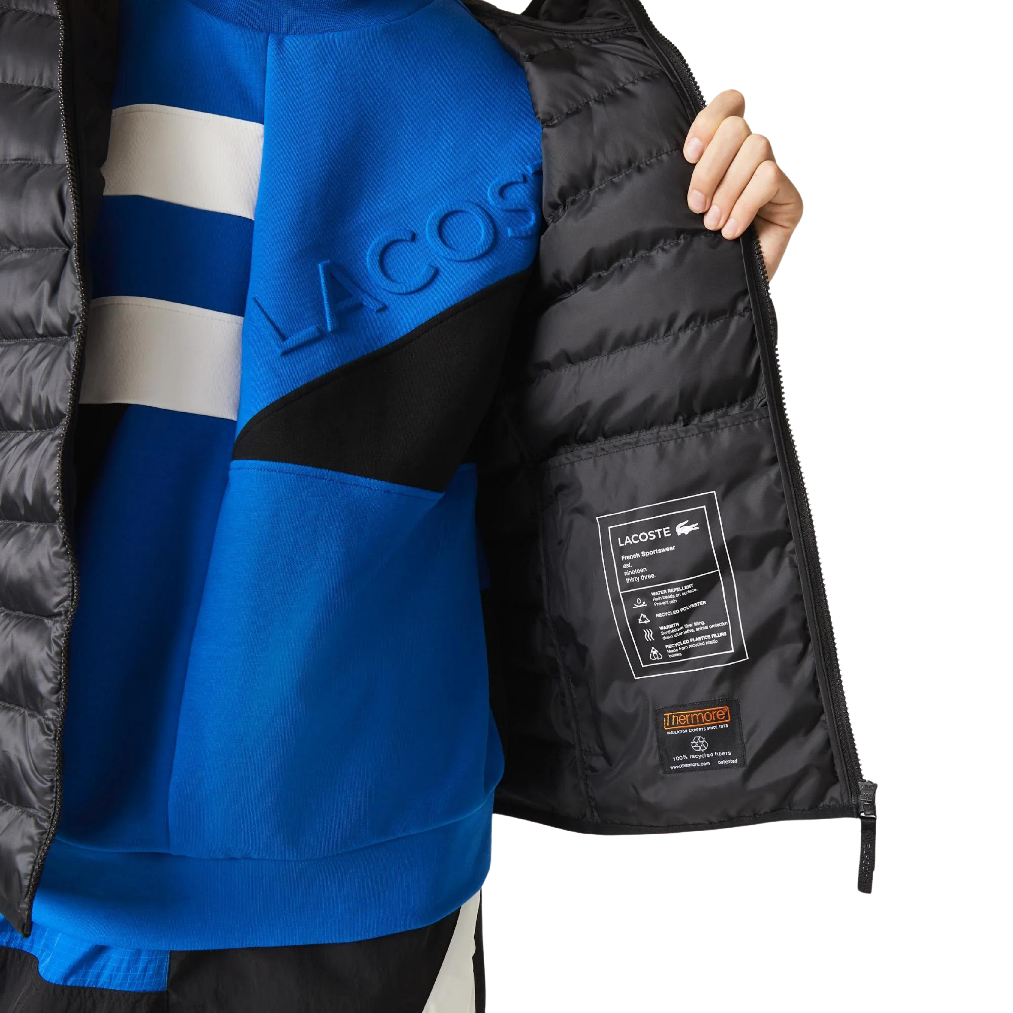 Lacoste Kapüşonlu Kapitone Erkek Siyah MontBH0539.031