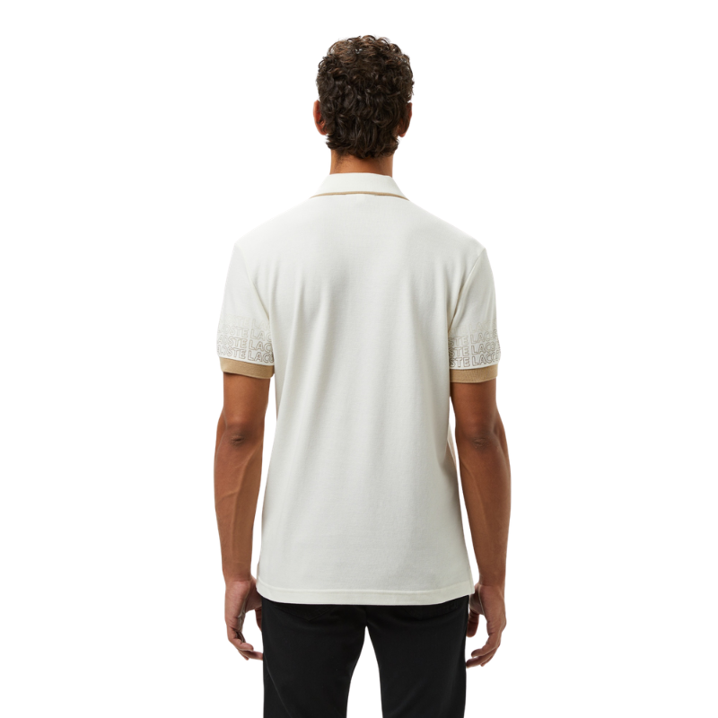 Lacoste Loose Fit Erkek Baskılı Beyaz Polo Tshırt PH0535.70V