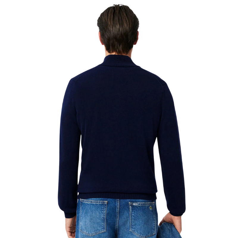 Lacoste Regular Fit Fermuarlı Organik Pamuk Lacivert Hırka 