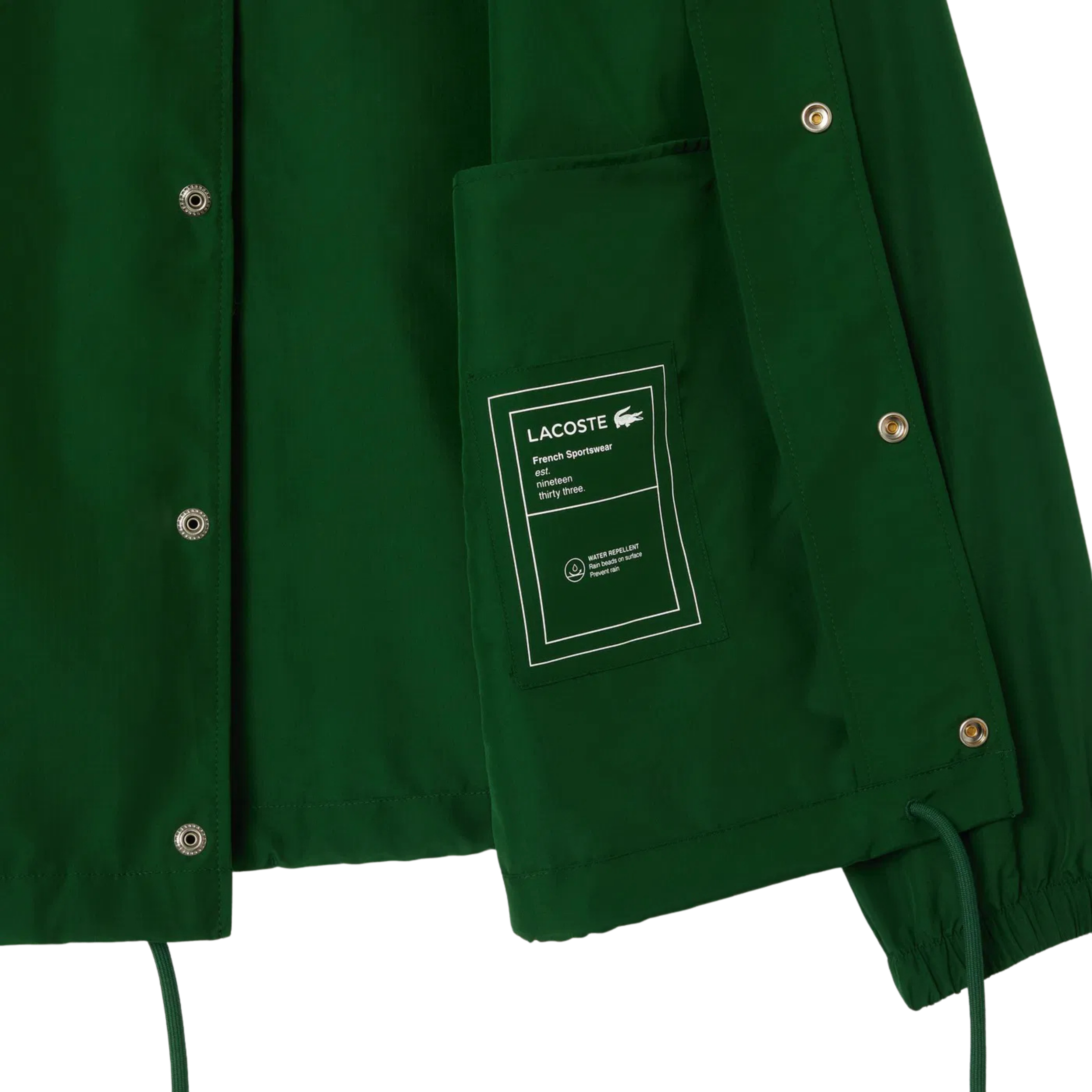 Lacoste Unisex Polo Yaka Baskılı Yeşil Ceket BH0123.132