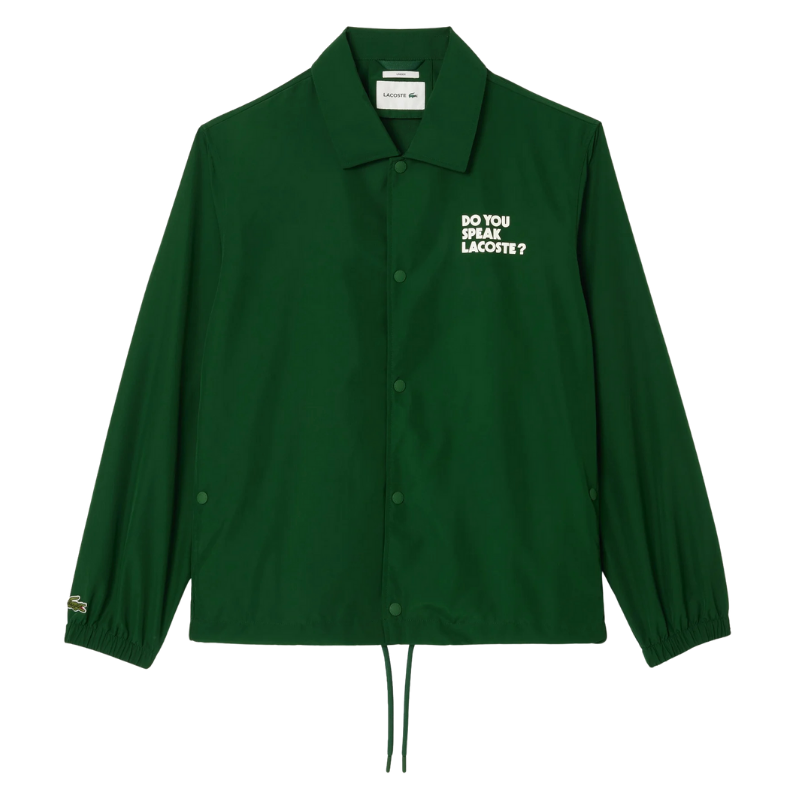 Lacoste Unisex Polo Yaka Baskılı Yeşil Ceket BH0123.132