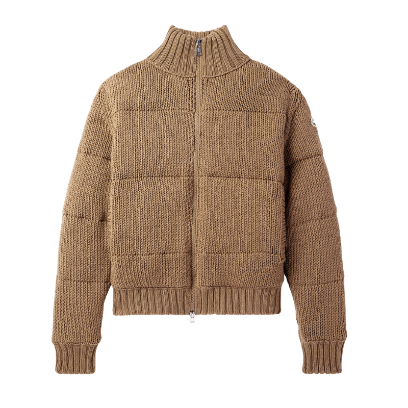 Moncler Saf Yün Örgü Kuş Tüyü Dolgulu Hırka mnclr125