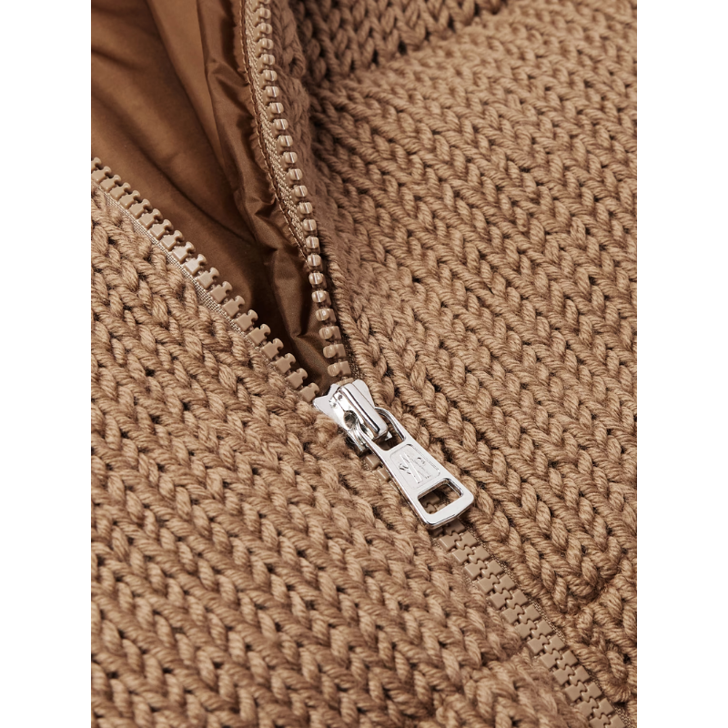 Moncler Saf Yün Örgü Kuş Tüyü Dolgulu Hırka mnclr125