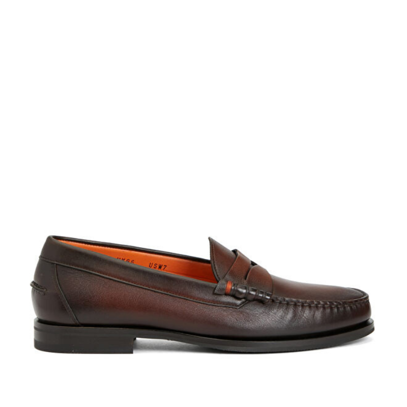 Santoni Koyu Kahverengi Erkek Deri Ayakkabı