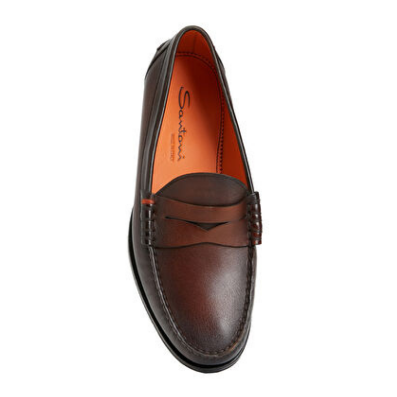 Santoni Koyu Kahverengi Erkek Deri Ayakkabı