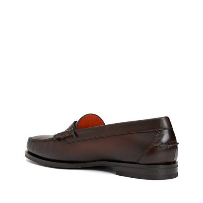 Santoni Koyu Kahverengi Erkek Deri Ayakkabı
