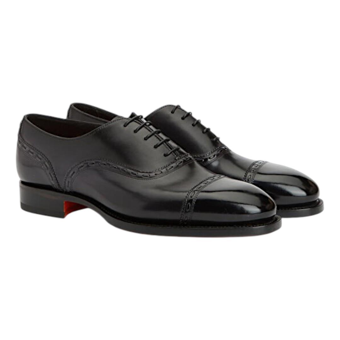 Santoni Siyah Deri Erkek Klasik Ayakkabı MCAG1888550