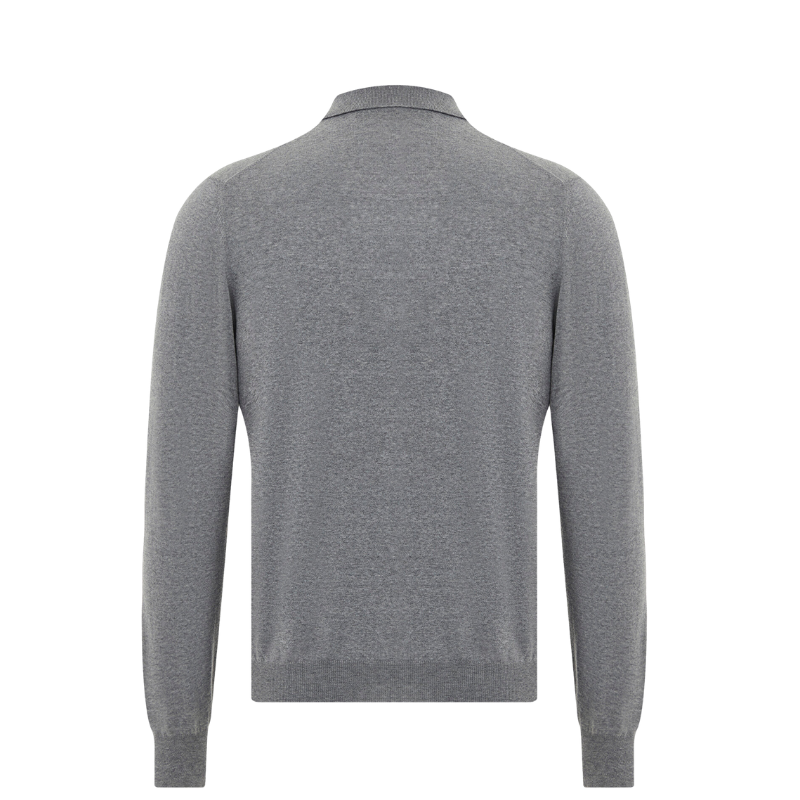 Vakko Gri Erkek Polo Yaka Triko %100 Yün M400307946-2