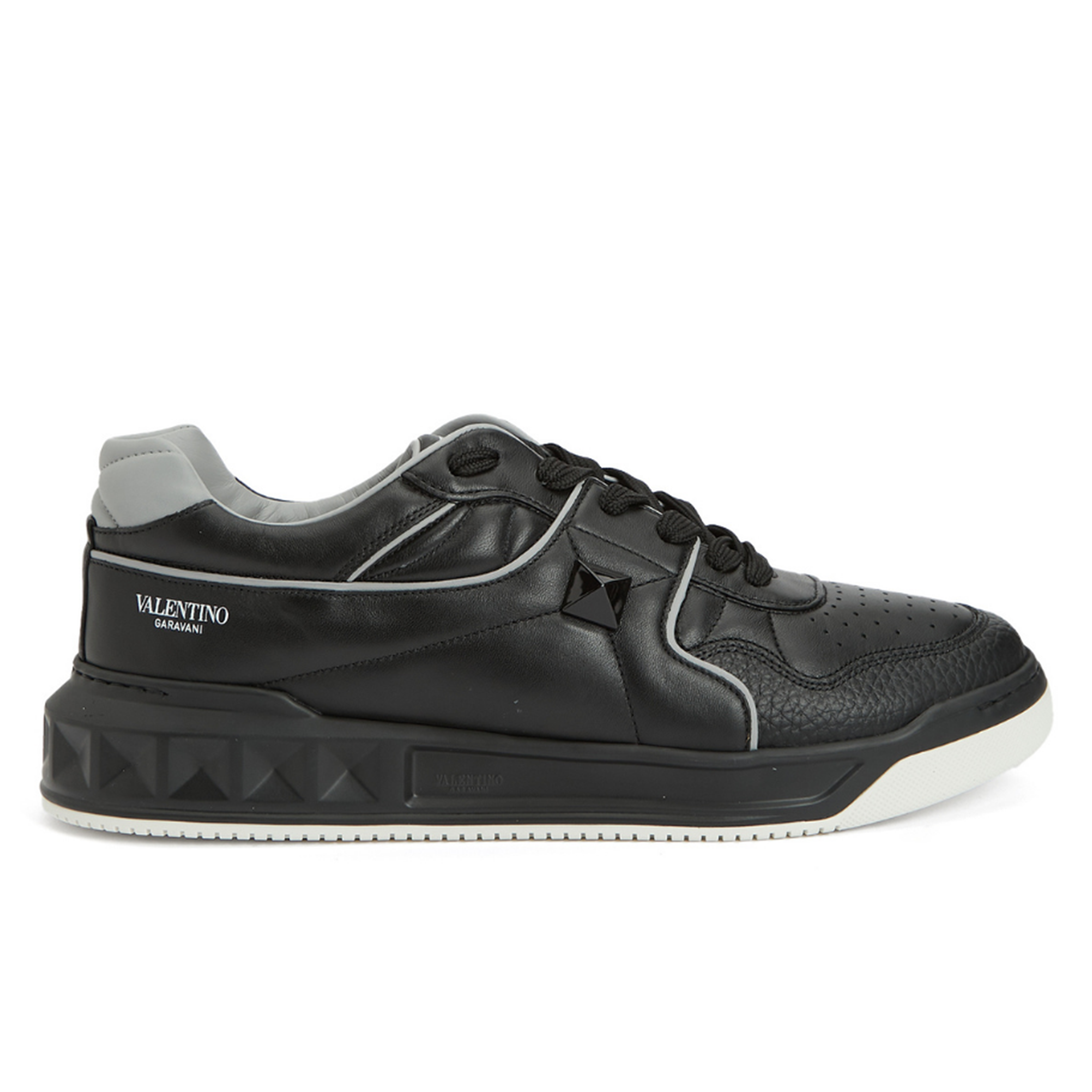 Valentino Garavani One Stud Siyah Erkek Deri Sneaker 5Y2S0E71