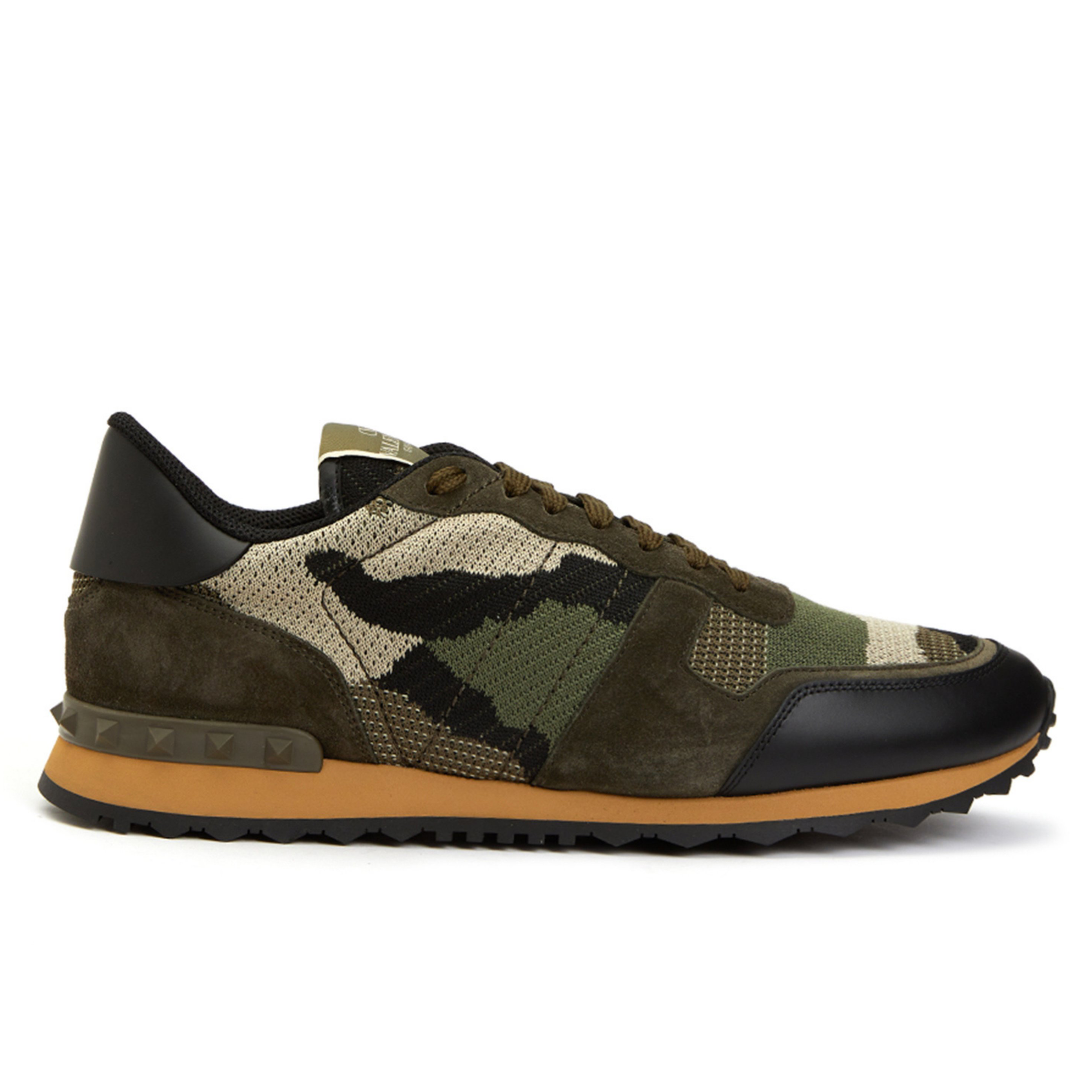 Valentino Garavani Rockrunner Khaki Erkek Deri Spor Ayakkabı 3y2s0723 QRK