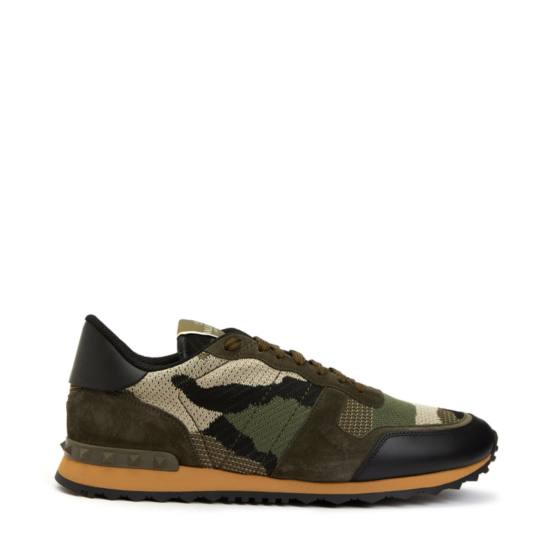 Valentıno Garavani Rockrunner Khaki Erkek Deri Spor Ayakkabı 3y2s0723 QRK