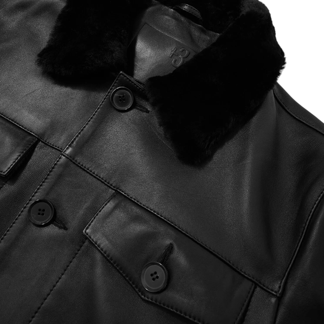 Zero Zero Siyah Erkek Deri Mont ZR24MFW06050