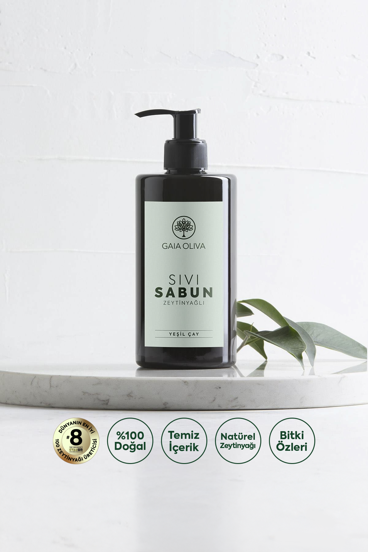 Zeytinyağlı Yeşil Çaylı Sıvı Sabun 350 ml