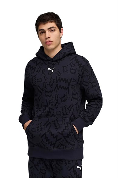 Puma Erkek Kapüşon Regular Fit Baskılı Sweatshirt teamJAWS Post Game Hoodie 68953604