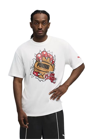 Puma Regular Fit Baskılı Erkek T-Shirt Hoopaverse Tee 3 63289101