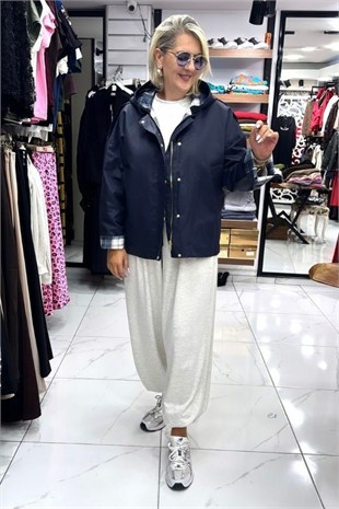 Lacivert Renk Mum Kumaş Marka Model Trençkot