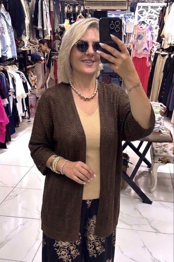 Acı Kahve Örme Kampanyalı Hırka