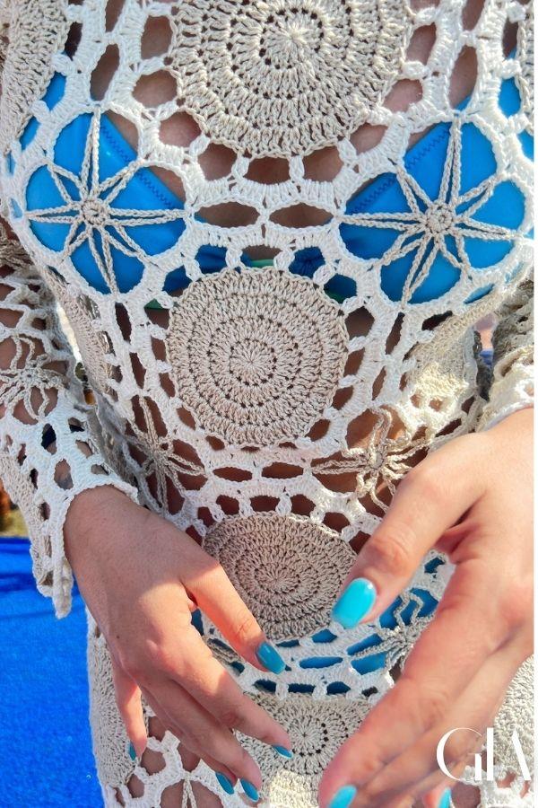 Gia Beachwear Örme Uzun Kollu Elbise