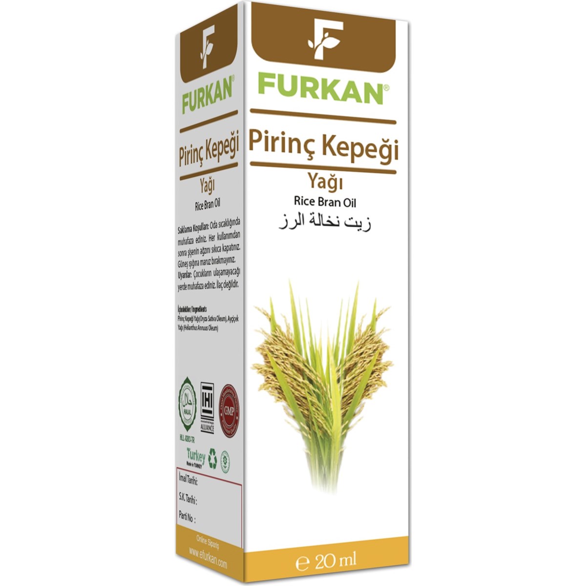 Furkan Pirinç Kepeği Yağı 20cc