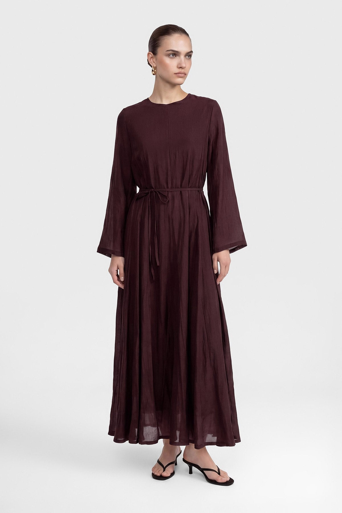 LORİN KUP ELBİSE -BORDO