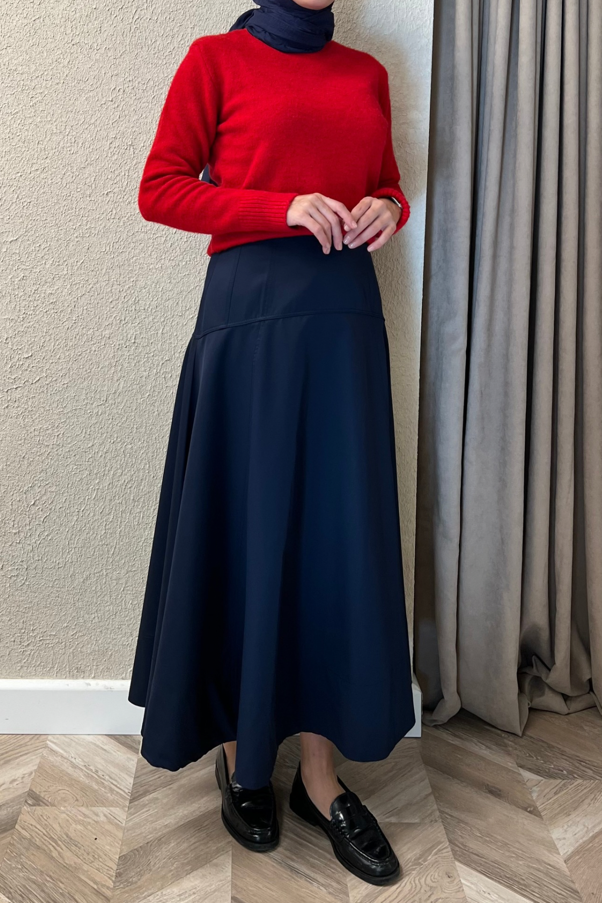 Volanlı Gabardin etek -Laci