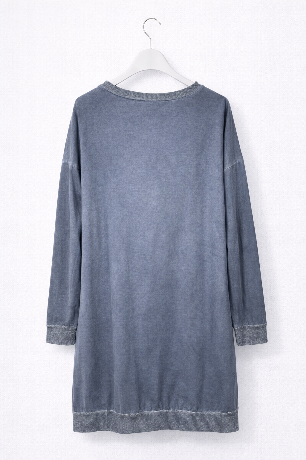 Payet Detaylı Mavi Oversize tunik-mavi