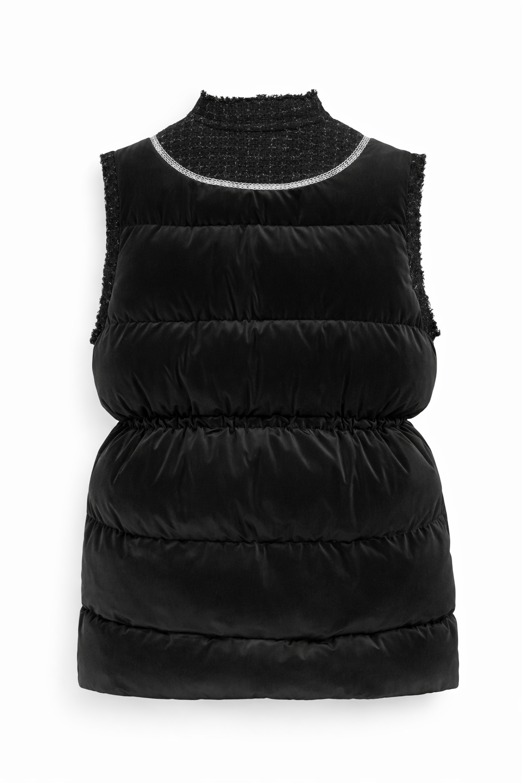 Tüvit Detalı Şişme Yelek-siyah