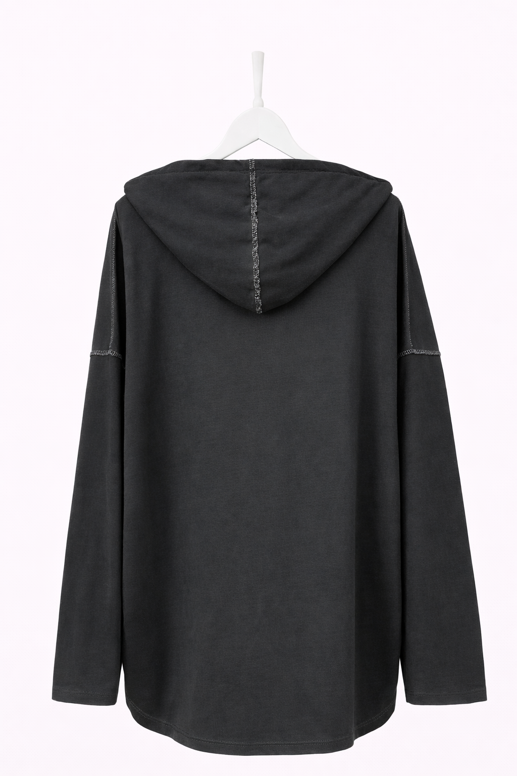 Yıldız Baskılı Taş Detaylı Kapüşonlu Oversize Kadın Sweatshirt