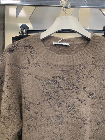 Desenli Yumuşak Dokulu Oversize Triko Kazak 