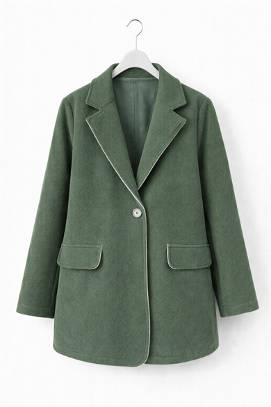 Dokuma Kumaş Blazer Ceket-haki
