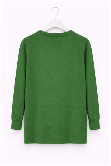 Etek ucu Detaylı Bisiklet Yaka Triko Bluz 