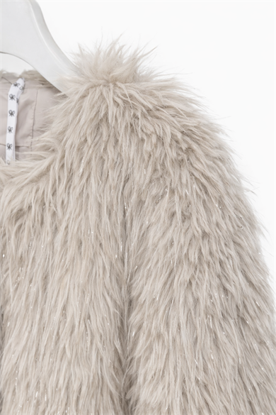 Işıltı Detaylı Suni Kürk – Bej