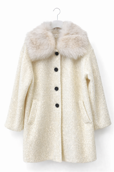 Kürklü Yün Kaban -EKRU 