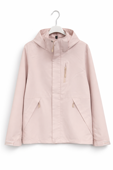 Pudra Yağmurluk – Astarlı Kapüşonlu Su Geçirmez 