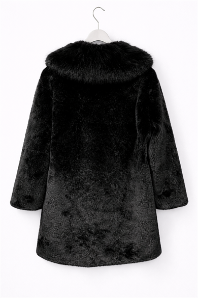 Siyah Peluş Kürk Kaban