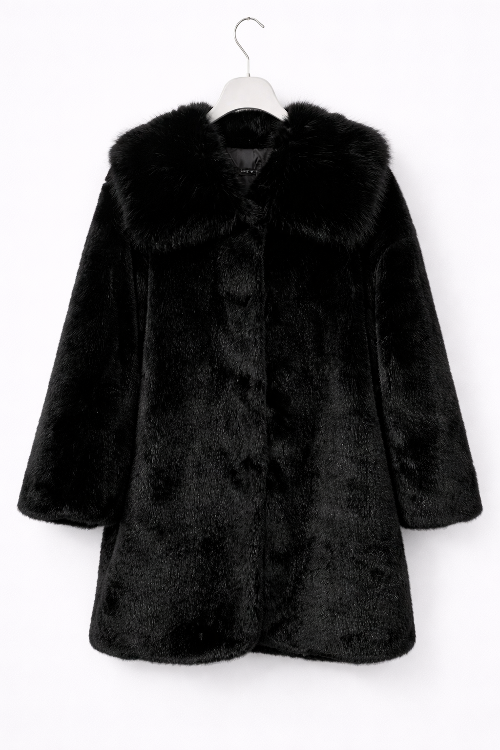 Siyah Peluş Kürk Kaban