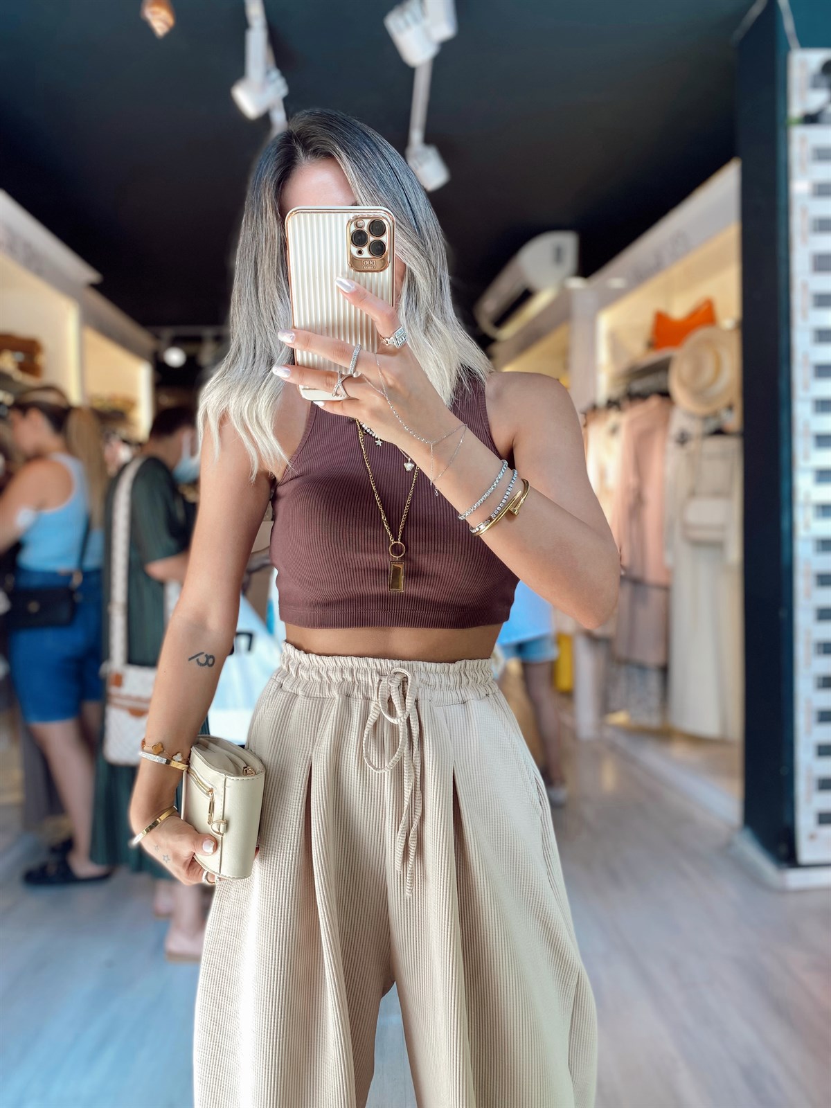 Acı Kahve Fitilli Crop