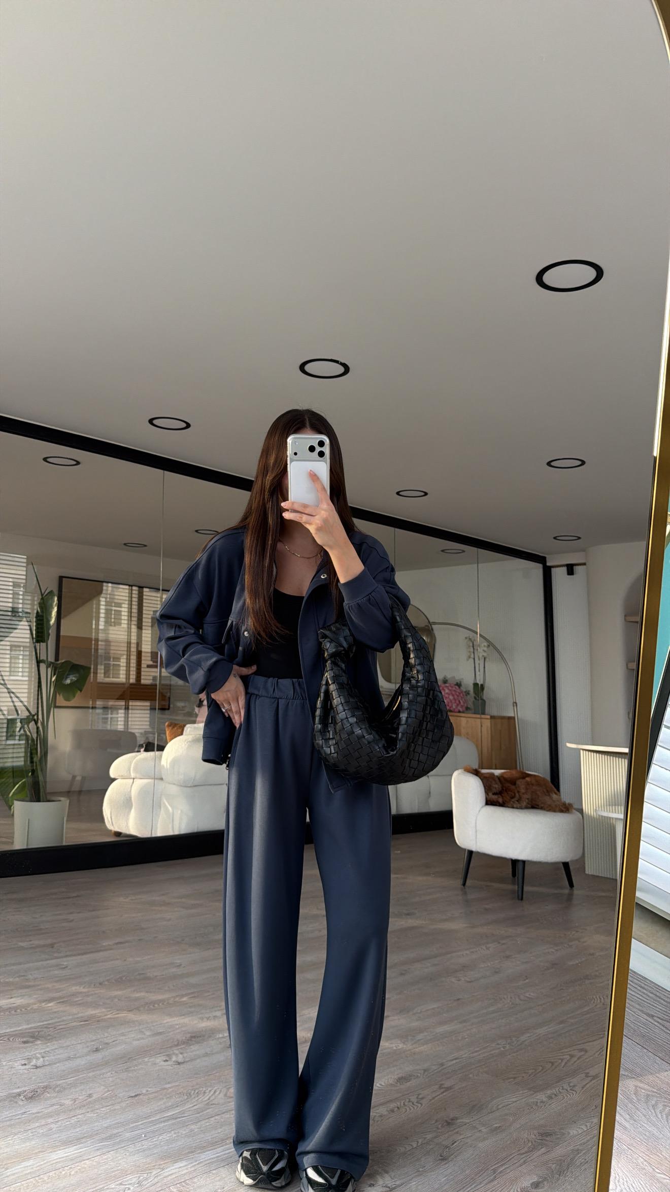 Antrasit Çift Cepli Marka Model Modal Takım 
