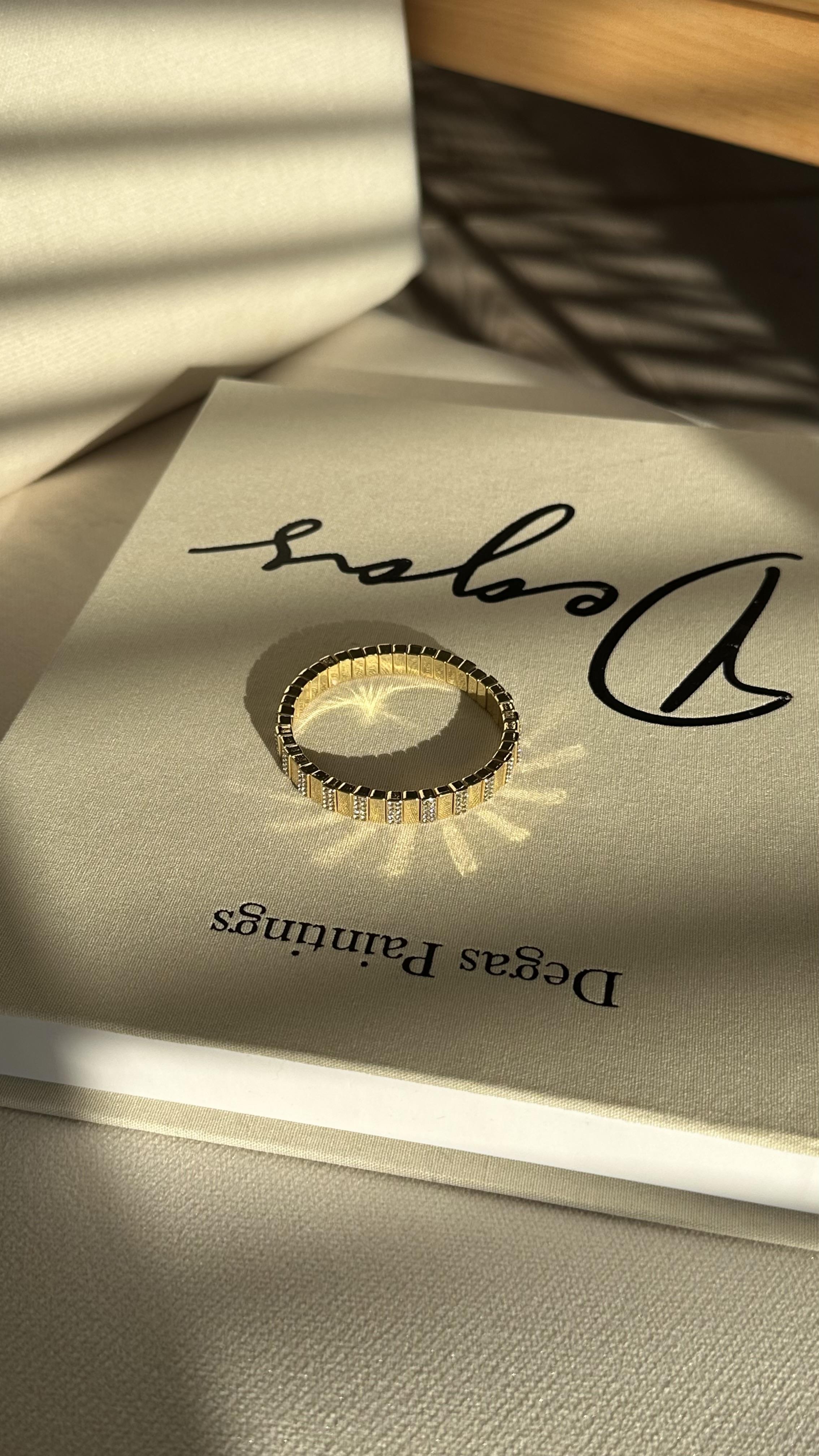 Gold Beyaz Taşlı Bileklik