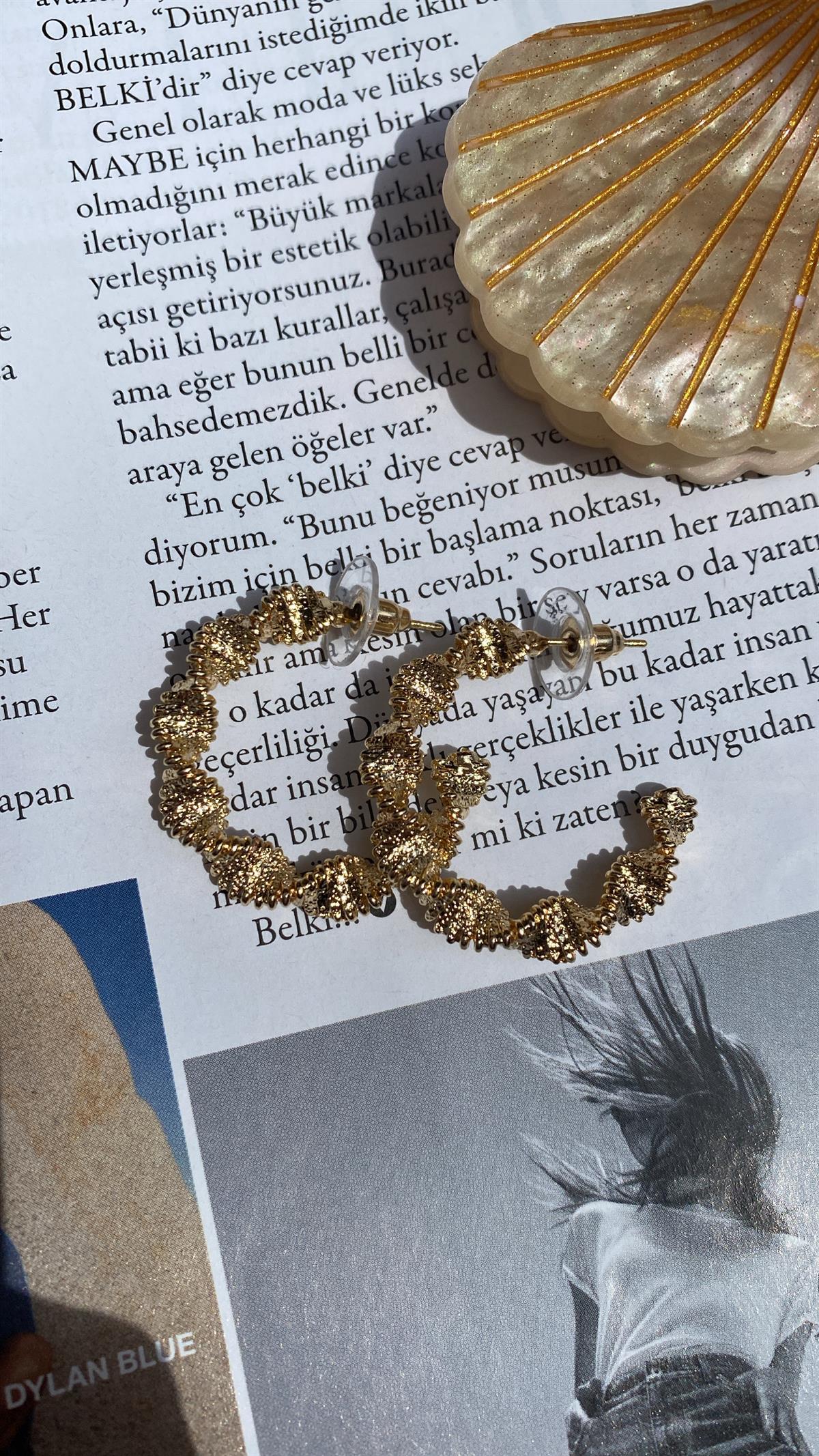 Gold Örgü Küpe